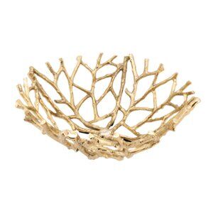 Aluminum Twig Bowl available in black, silver or gold, 12" Home Decor